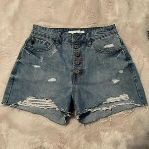 Vici dolls button denim shorts